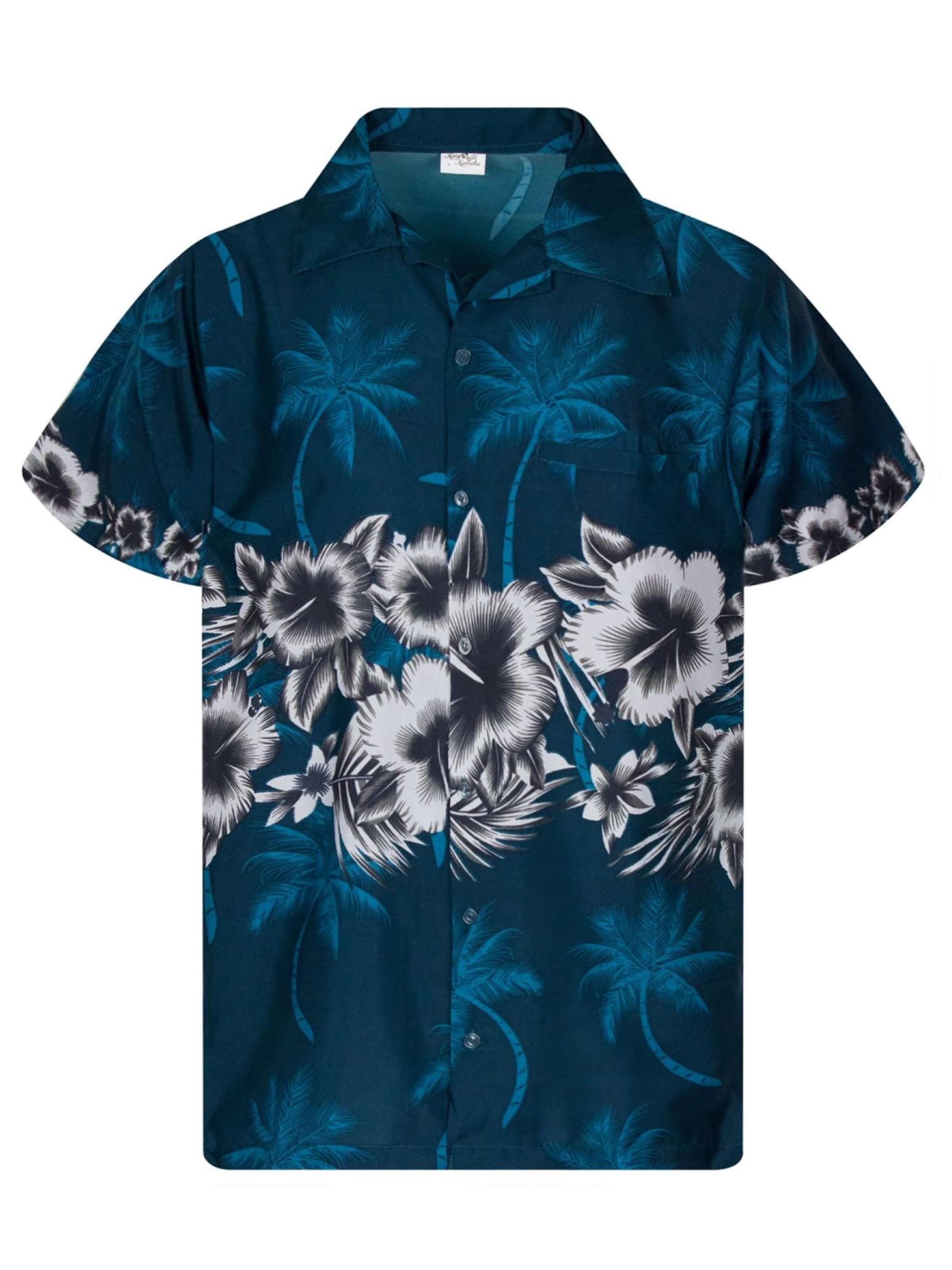 King Kameha Blouse 'Flower Chest' in Groen: voorkant