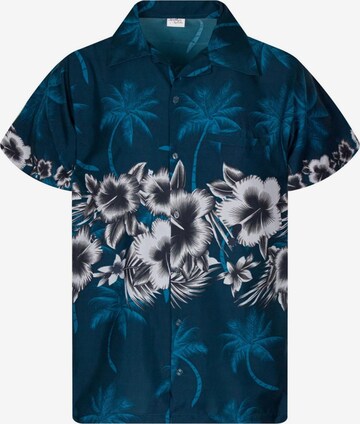 King Kameha Blouse 'Flower Chest' in Groen: voorkant