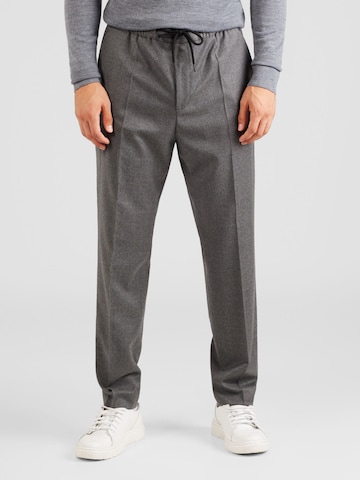 HUGO Regular Trousers with creases 'Howard' in Grey: front