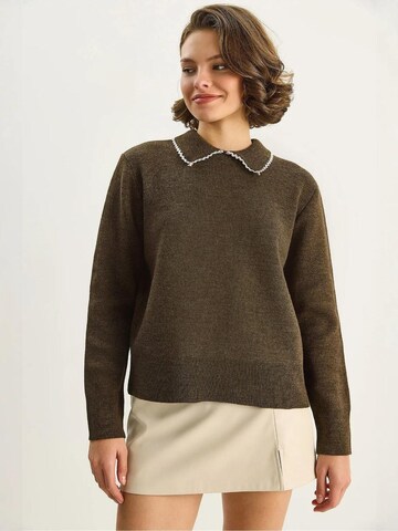 Bianco Lucci Sweater 'Pullover' in Brown