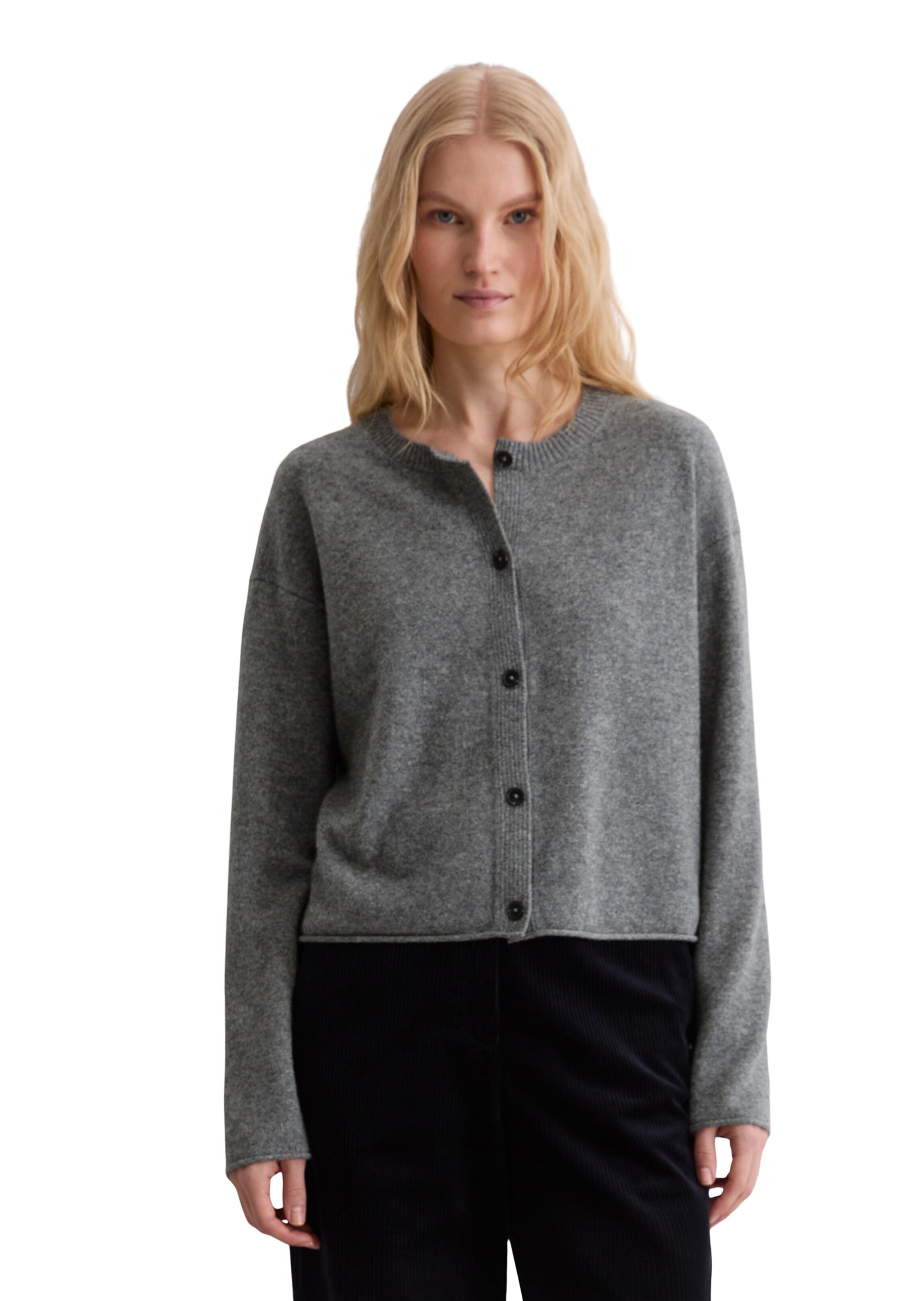 Marc O'Polo Gebreid vest in Grijs: voorkant