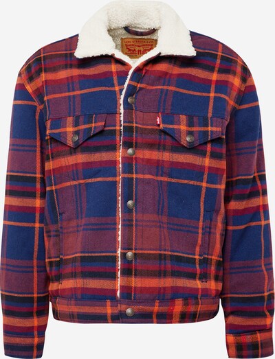 LEVI'S ® Veste mi-saison 'Plaid Vintage Fit Sherpa Trucker' en bleu / orange / rouge cerise / noir, Vue avec produit