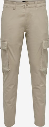 Pantalon cargo 'Next' Only & Sons en beige : devant