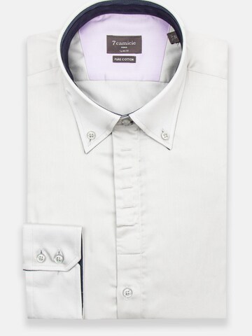 Camicia business 'Roma Satin Man Shirt Green' di 7Camicie in grigio: frontale