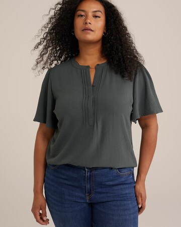 WE FashionBluza 'Curve' - zelena boja: prednji dio