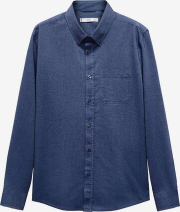 MANGO MAN Button Up Shirt 'Oxford' in Blue: front