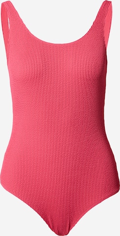 Monki Bustier Badeanzug in Pink: predná strana