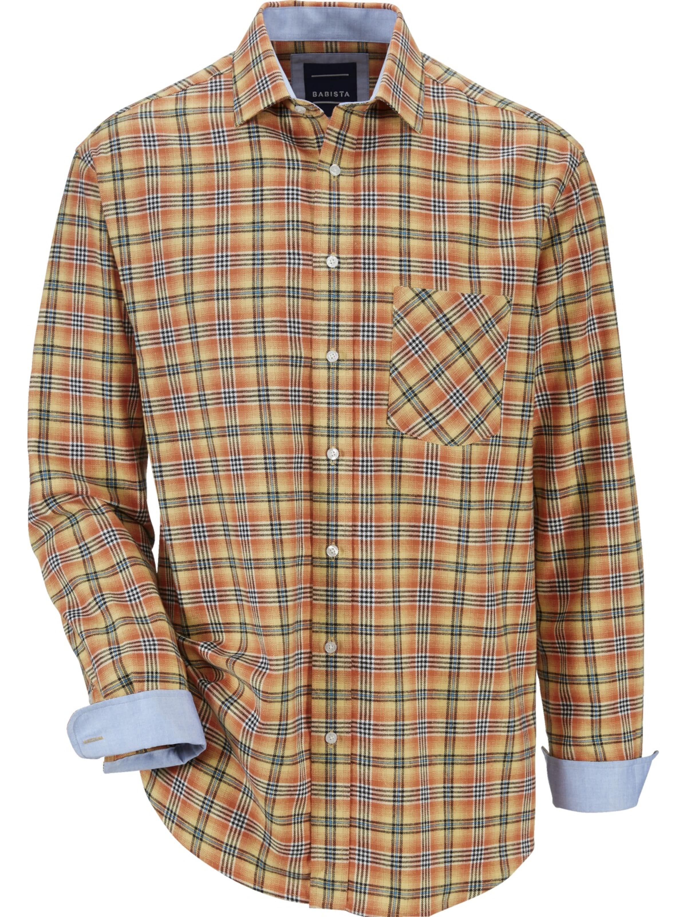 BABISTA Regular fit Button Up Shirt ' Floreverti ' in Yellow: front