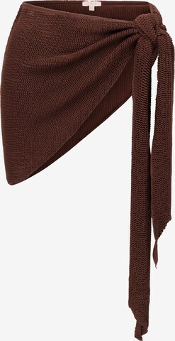 Moda Minx Skirt 'Scrunch Short Ruffle' in Brown: front