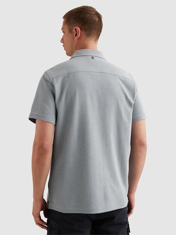 PME Legend Regular fit Overhemd 'Shirt with short sleeves in interlock jersey' in Blauw