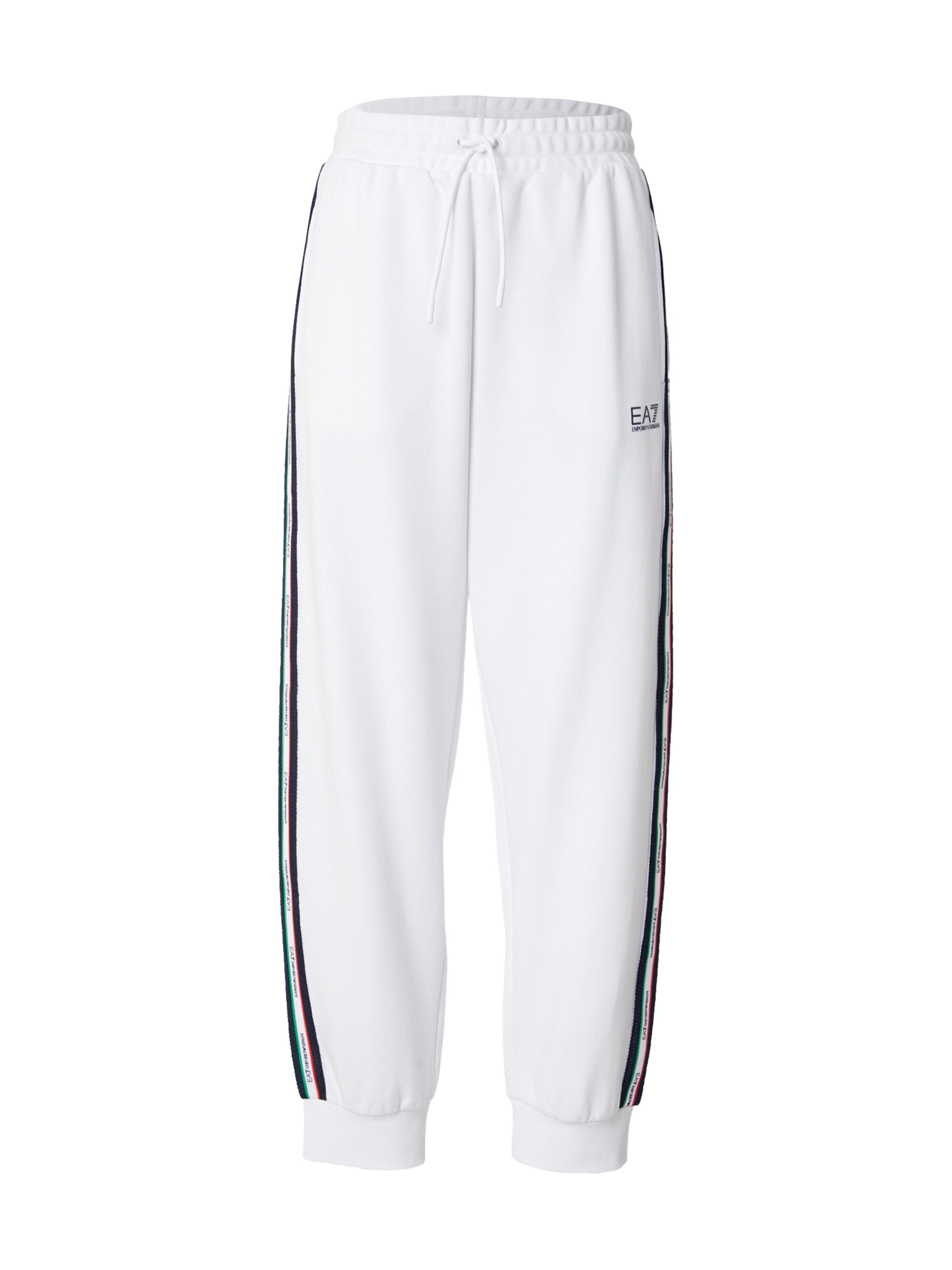 EA7 Emporio Armani - Tapered Pantalón en blanco: frente