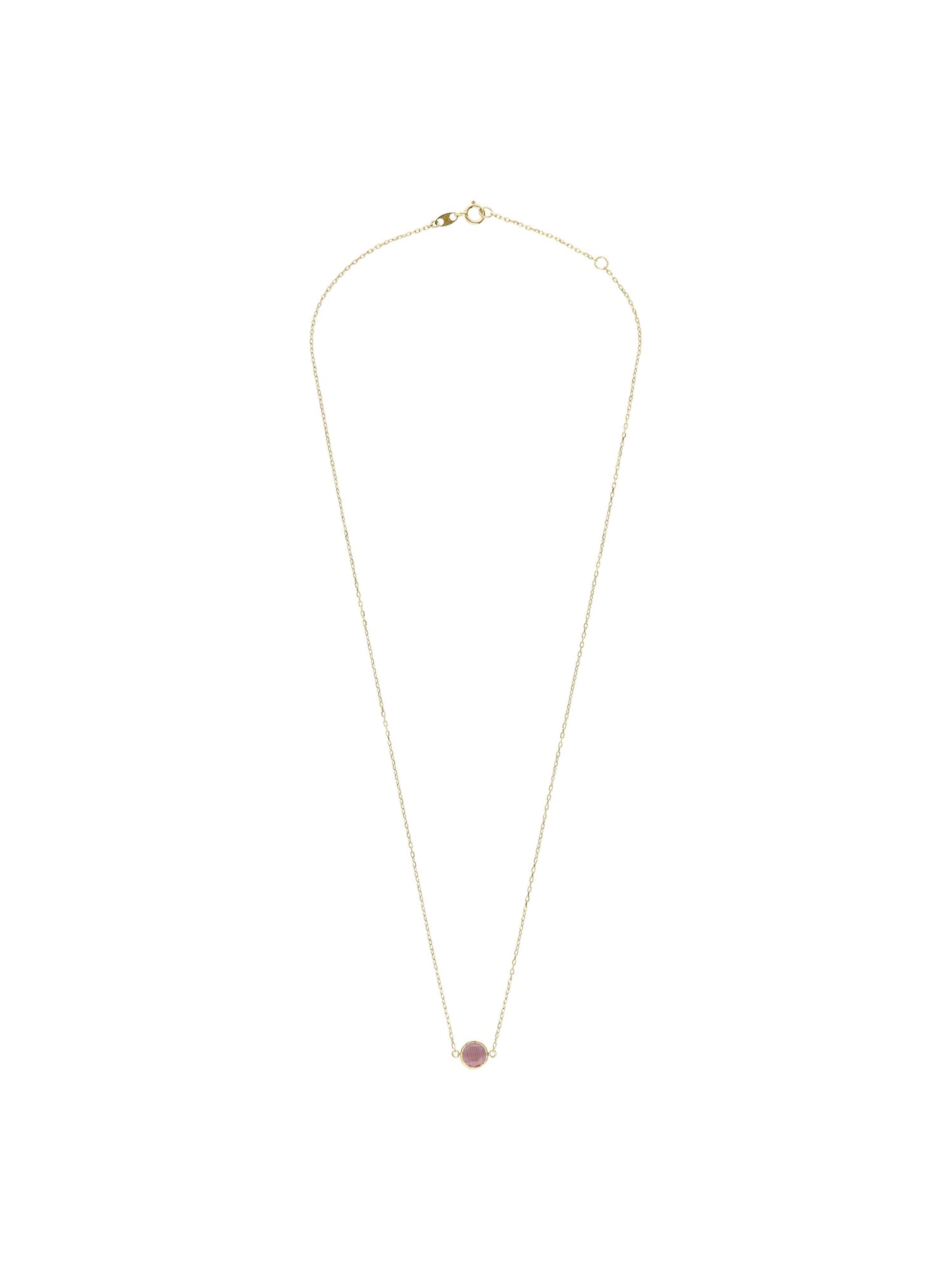 Lucardi Ketting 'Geburtsstein' in Goud: voorkant