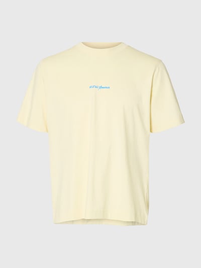 SELECTED Camiseta 'SLHElias' en L en azul oscuro / amarillo pastel / rojo oscuro / blanco, Vista del producto