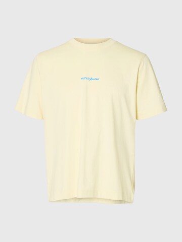 T-Shirt 'SLHElias' SELECTED en jaune