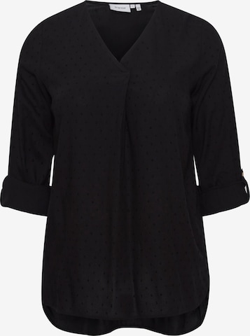 Fransa Curve Bluse 'Coya' in Schwarz: Vorderseite