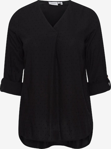 Fransa Curve Blouse 'COYA' in Zwart: voorkant