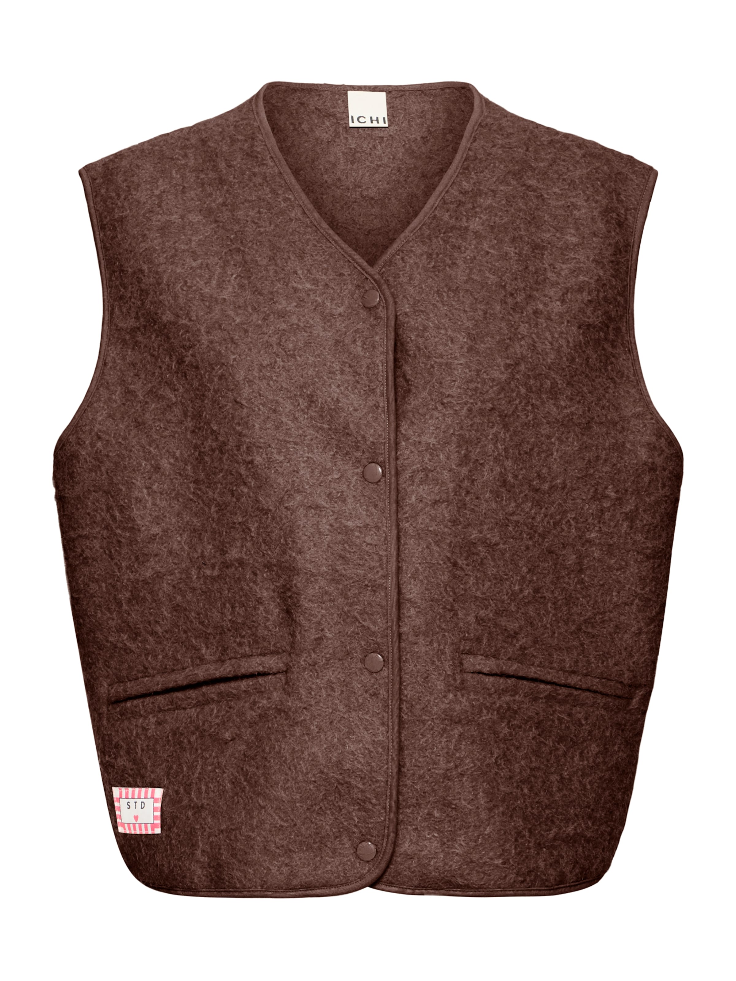 ICHI Bodywarmer 'IHXEMBER' in Bruin: voorkant