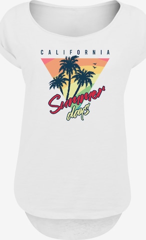 F4NT4STIC Shirt 'California Palmen Retro' in Wit: voorkant