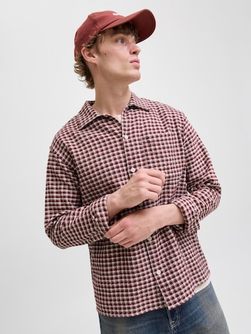 JACK & JONES Regular fit Button Up Shirt in Red