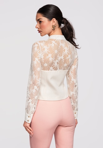 Ombre Bluse in Weiß