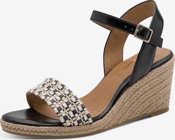 Sandales Tamaris en noir : devant