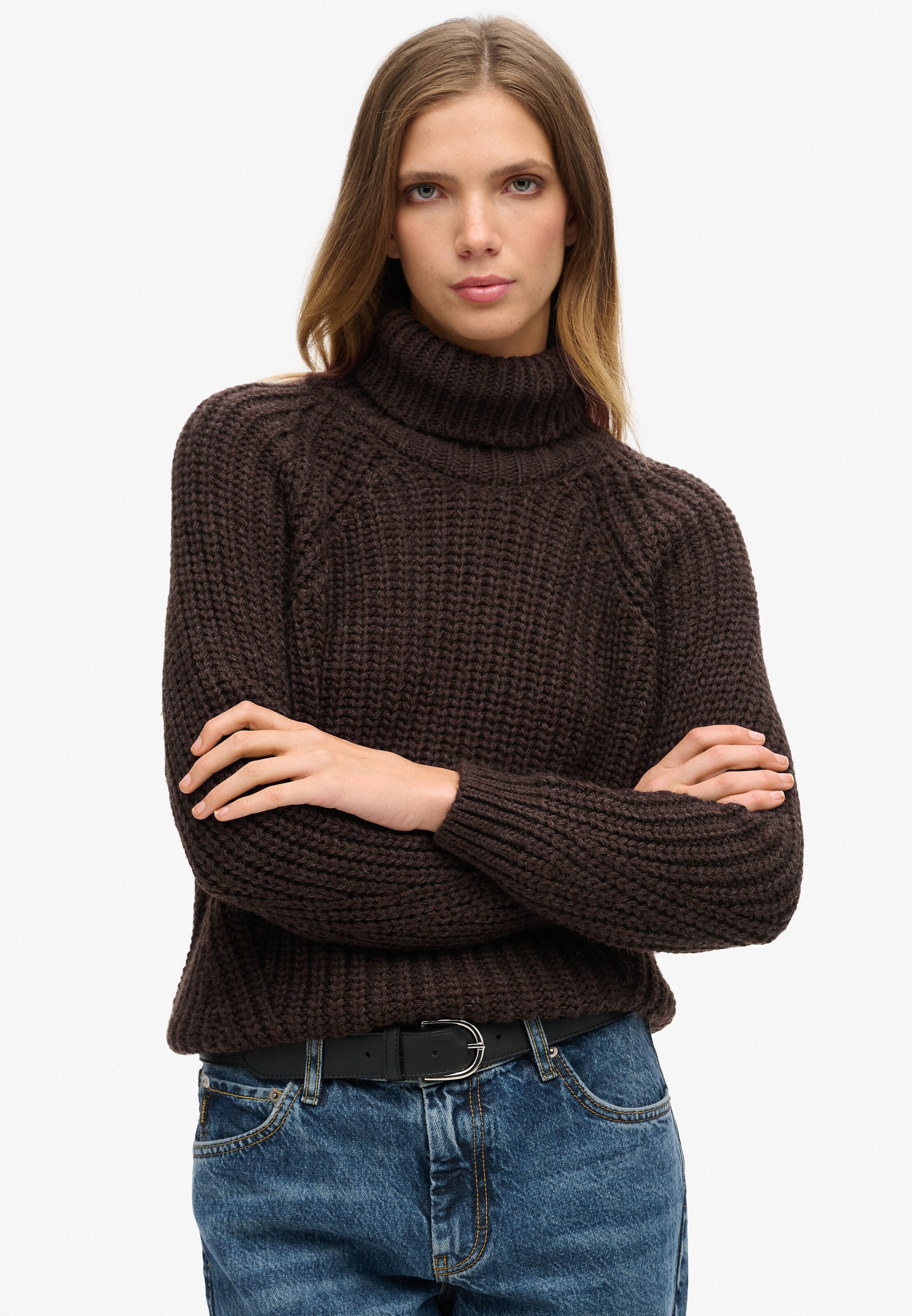 Pull-over Superdry & Co en marron : devant