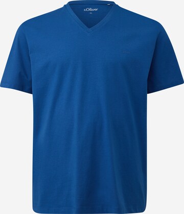 s.Oliver Men Big Sizes Shirt in Blue: front