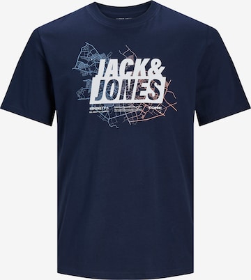 JACK & JONES Футболка 'MAP' в Синий: спереди