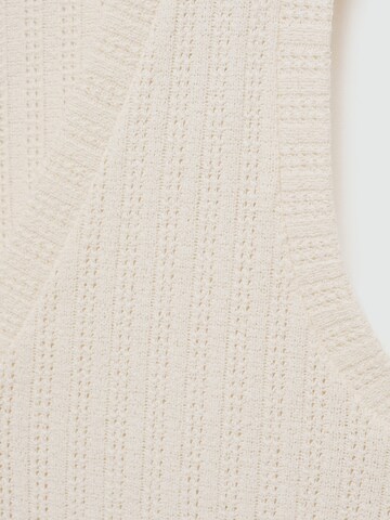 MANGO Stickad väst 'Lime' i beige
