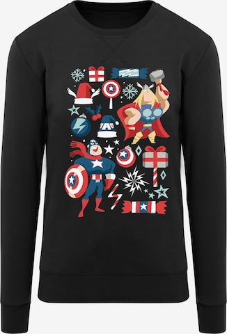 F4NT4STIC Sweatshirt 'Marvel Thor And Captain America Christmas Day' in Black: front
