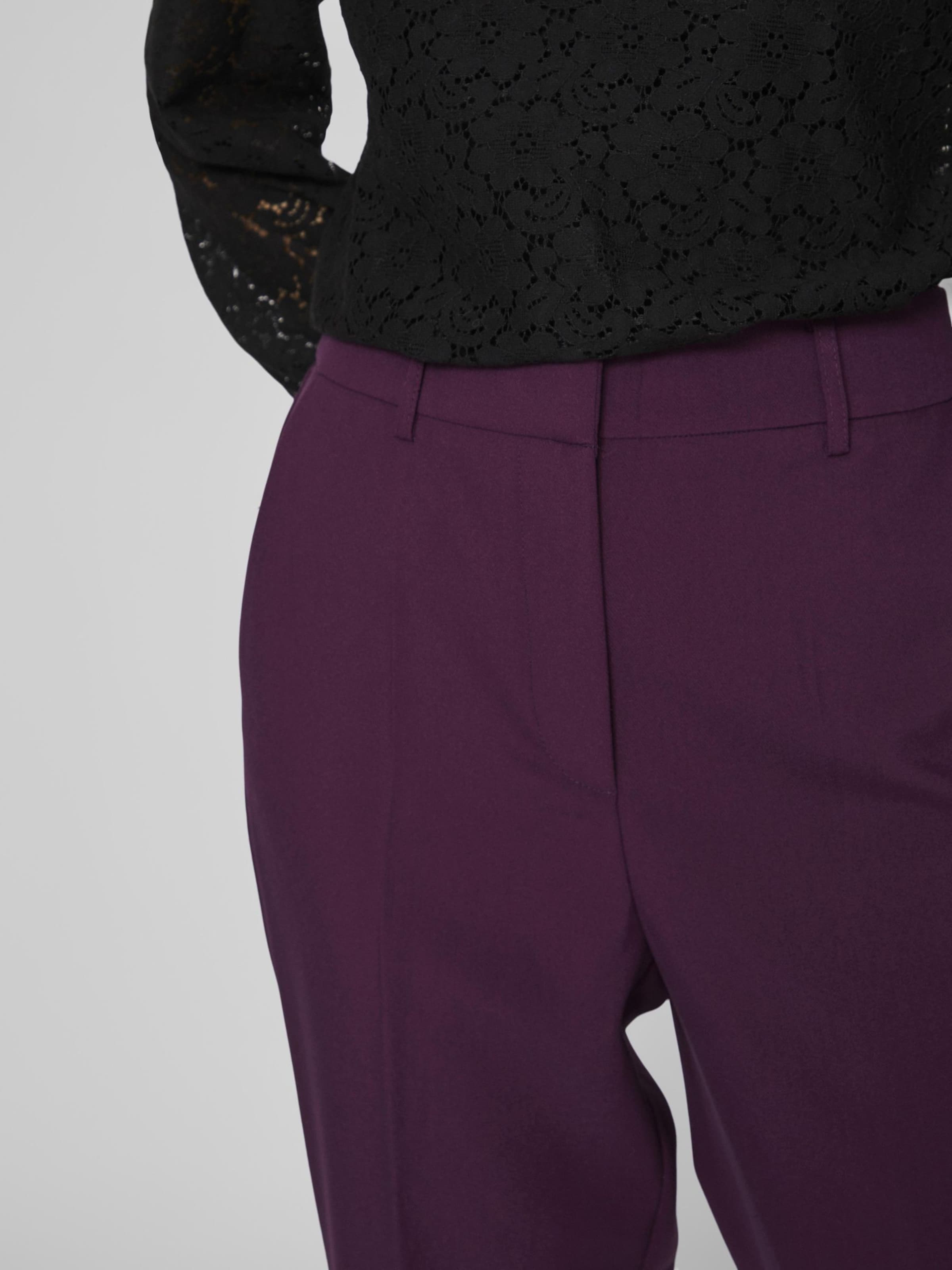 VILA Regular Pleated Pants Selma Ella in Blackberry ABOUT YOU