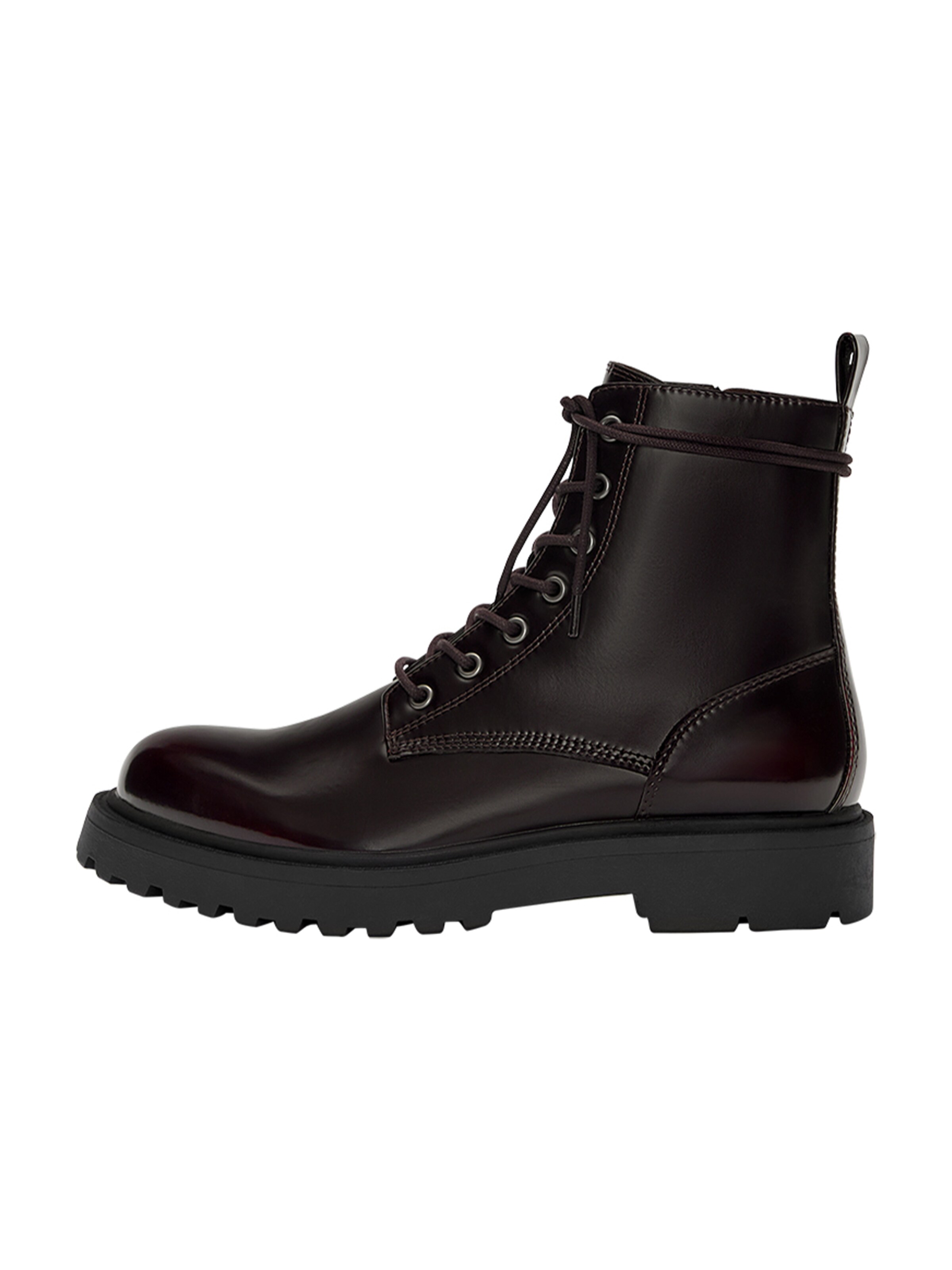 Pull&Bear Buty sznurowane w kolorze czerwony