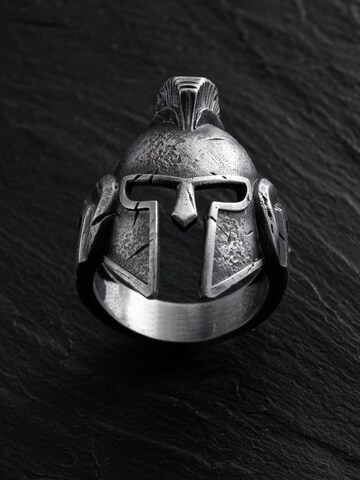 REYTEL Pierścionek 'SPARTAN HELMET' w kolorze srebrny