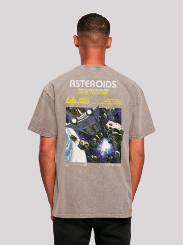 F4NT4STIC Shirt 'Atari Games Logo White Retro Gaming Horizontal' in Grey
