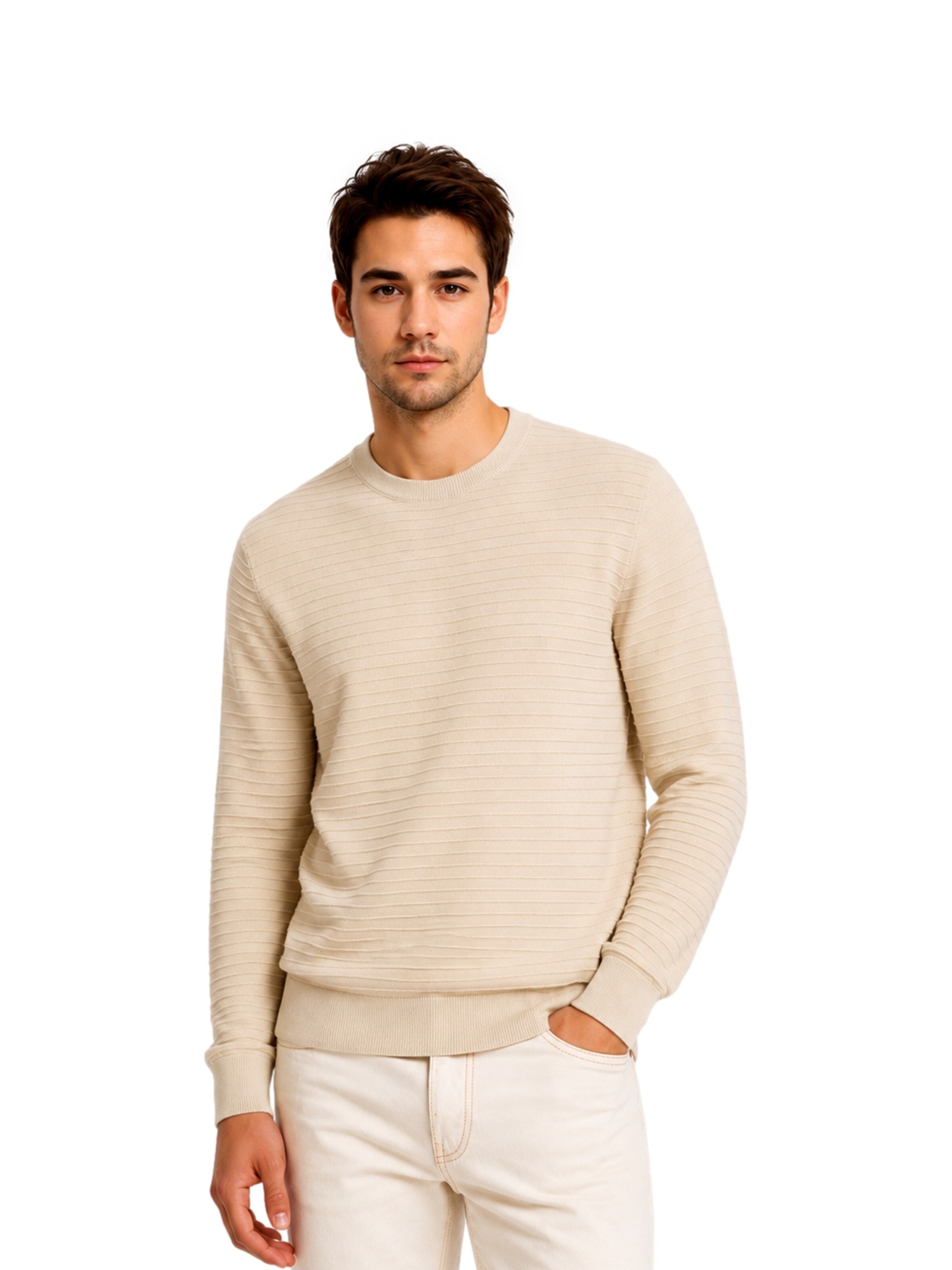 Only & Sons Свитер 'Storm' в Бежевый: спереди