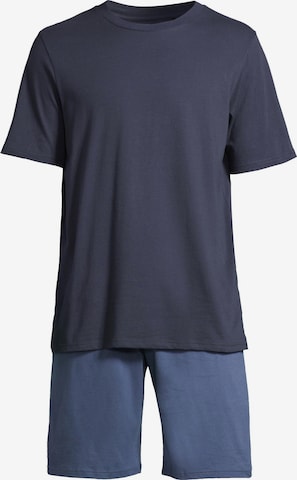 SCHIESSER Pyjama kurz 'Night & Home' in Blau: Vorderseite