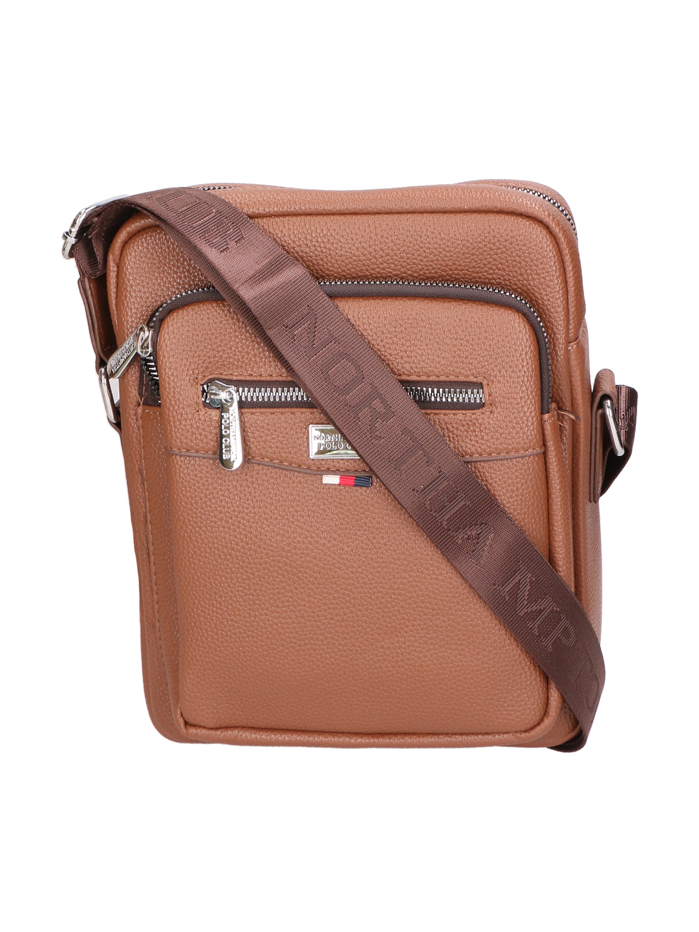 Borsa a tracolla di Northampton Polo Club in marrone: frontale