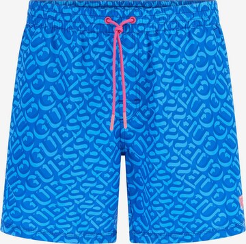 GUESS Badeshorts in Blau: predná strana