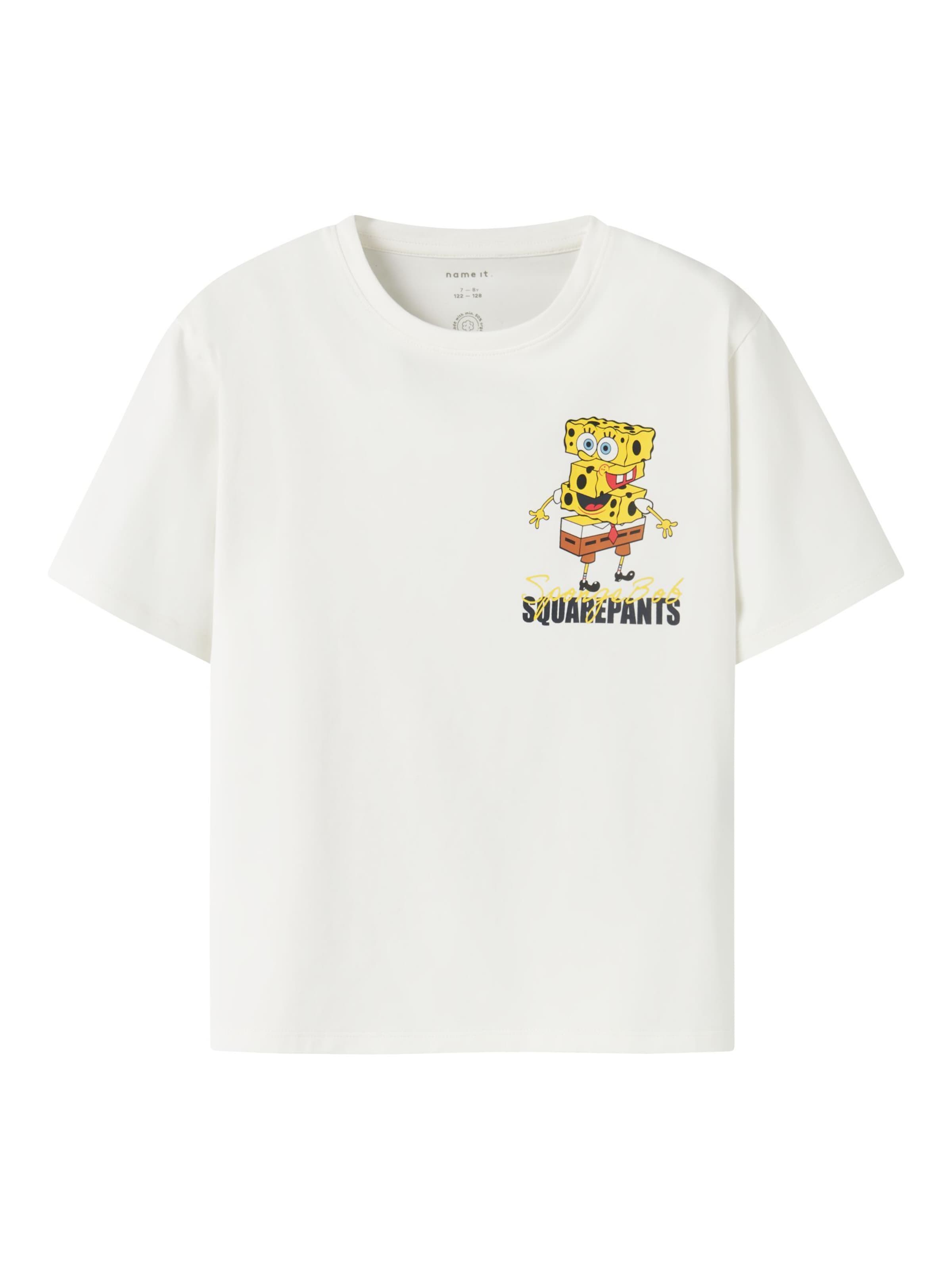 NAME IT Shirt 'SpongeBob' in Wit: voorkant