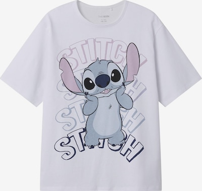 Tricou TWO SOON pe albastru porumbel / roz pudră / alb, Vizualizare produs