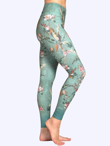 Magadi Skinny Sporthose 'Secret Garden'‌‌‌‌‌‌‌ in Grün