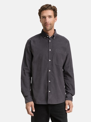 TOM TAILOR Regular fit Button Up Shirt in Grey: front