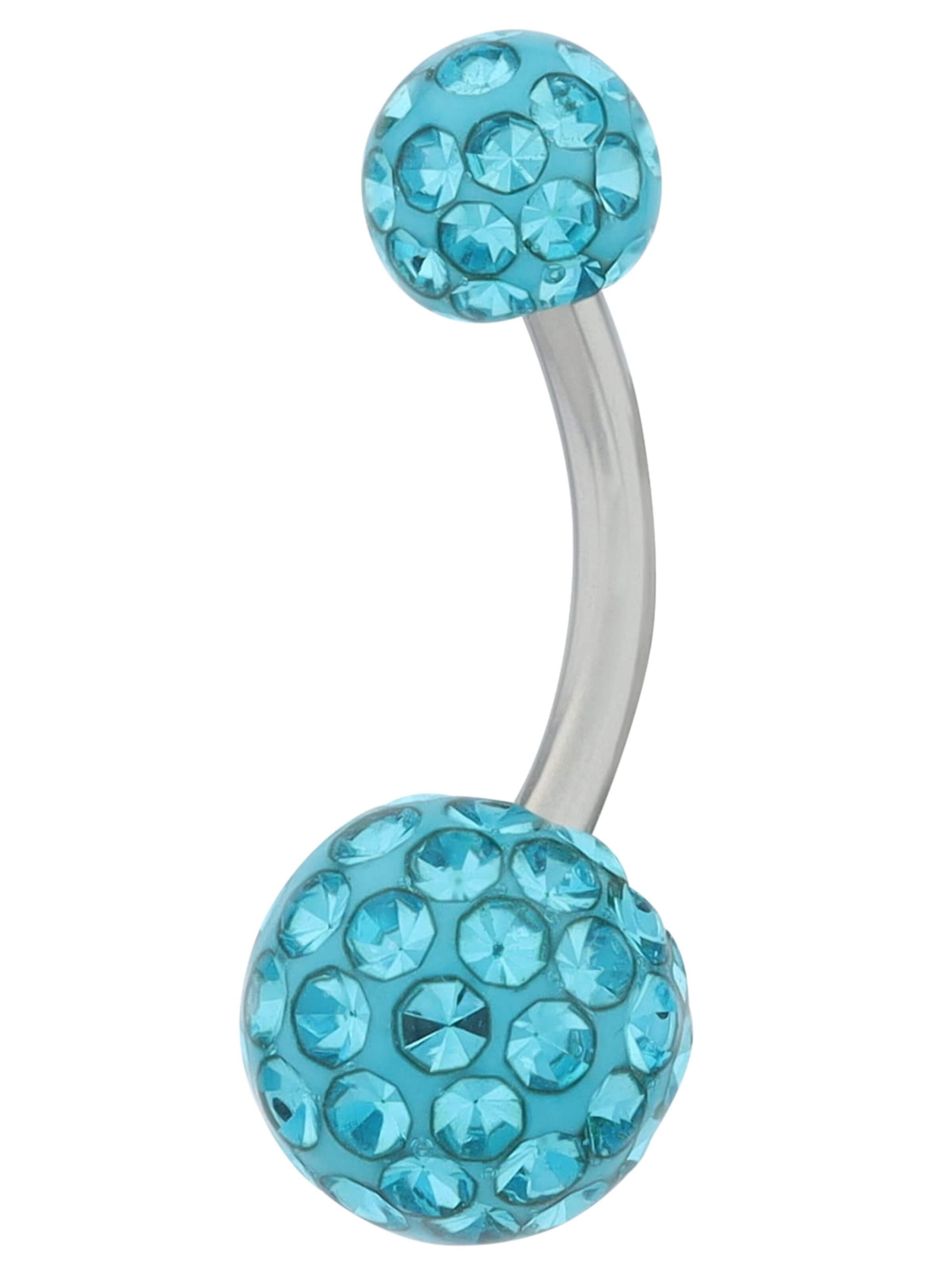 Akzent Piercingschmuck 'langlebig'‌‌‌‌‌‌‌‌‌‌ in Blau: Vorderseite