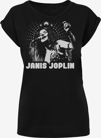 F4NT4STIC Shirt 'Janis Joplin Spiritual Mono' in Zwart: voorkant