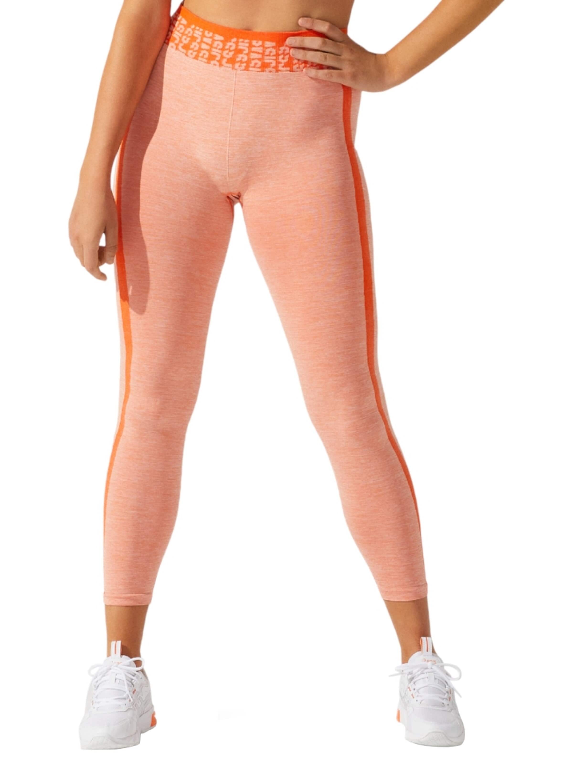 ASICS Skinny Leggings 'Asics W Cropped Logo Seamless Tight' in Oranje: voorkant