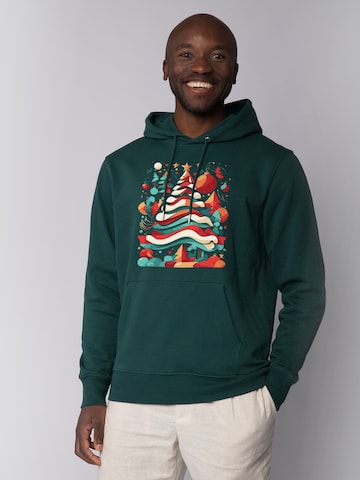Sweat-shirt 'Christmas Tree' Watapparel en vert : devant