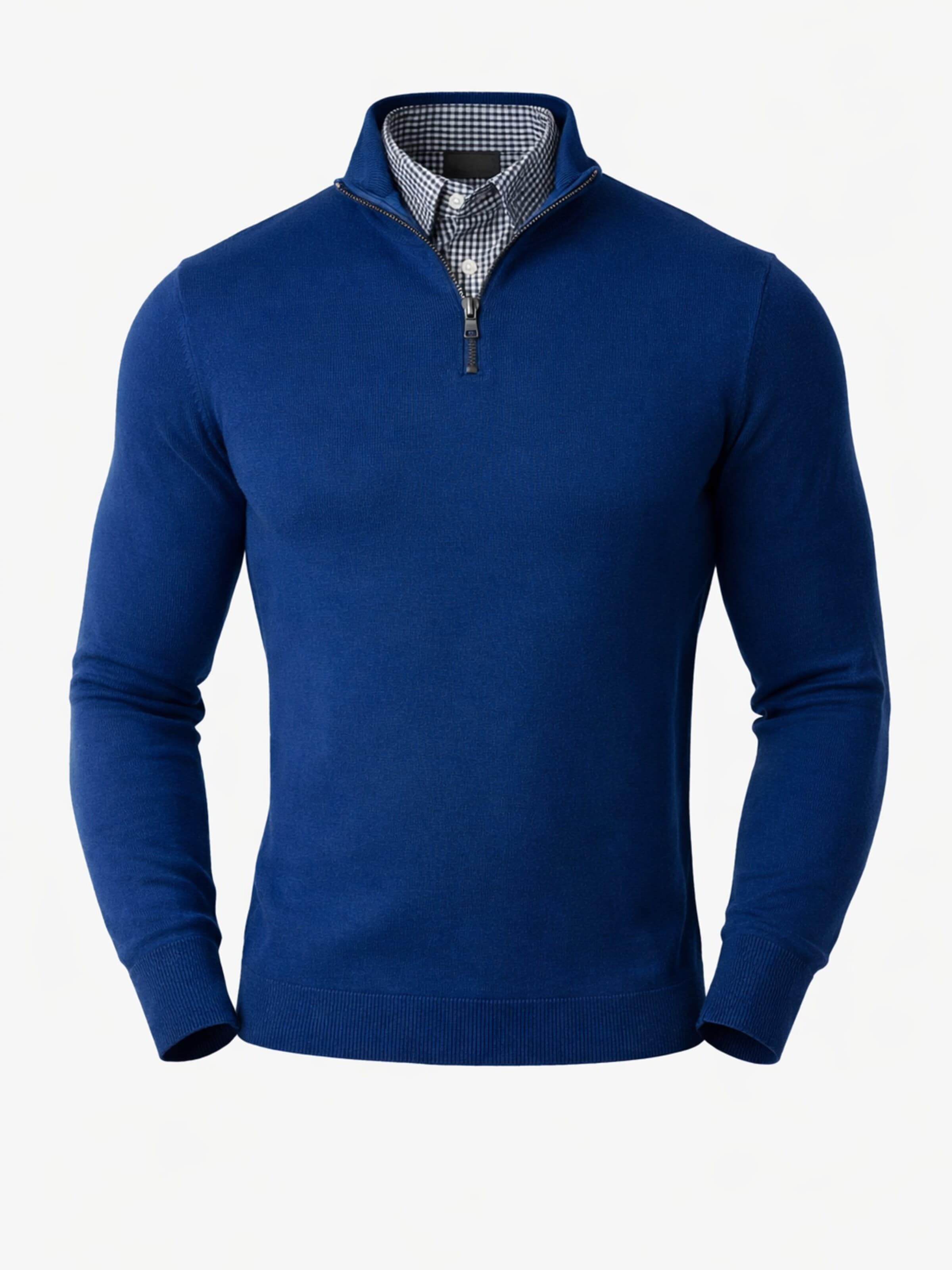 PANTONECLO Sweater 'Pantoneclo Men’s Mock Sweater' in Blue: front