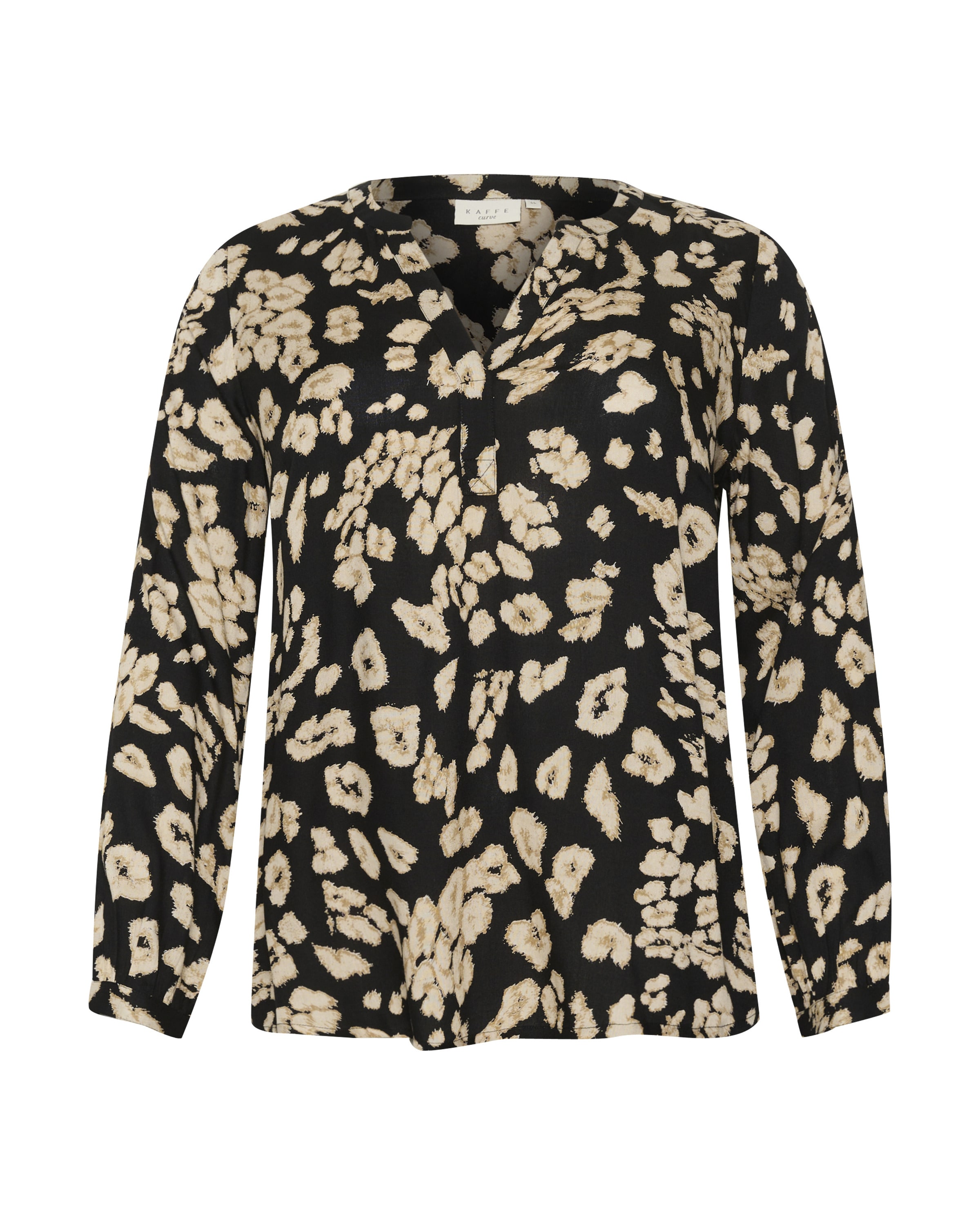 KAFFE CURVE Blouse &#x27;Bella&#x27; in Zwart: voorkant