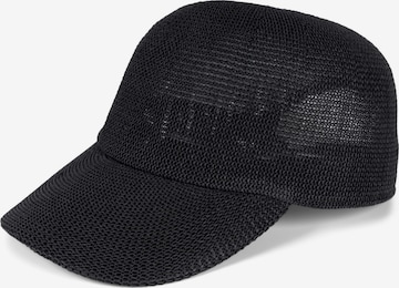 styleBREAKER Cap 'Papierstroh Baseball Cap' in Schwarz: Vorderseite