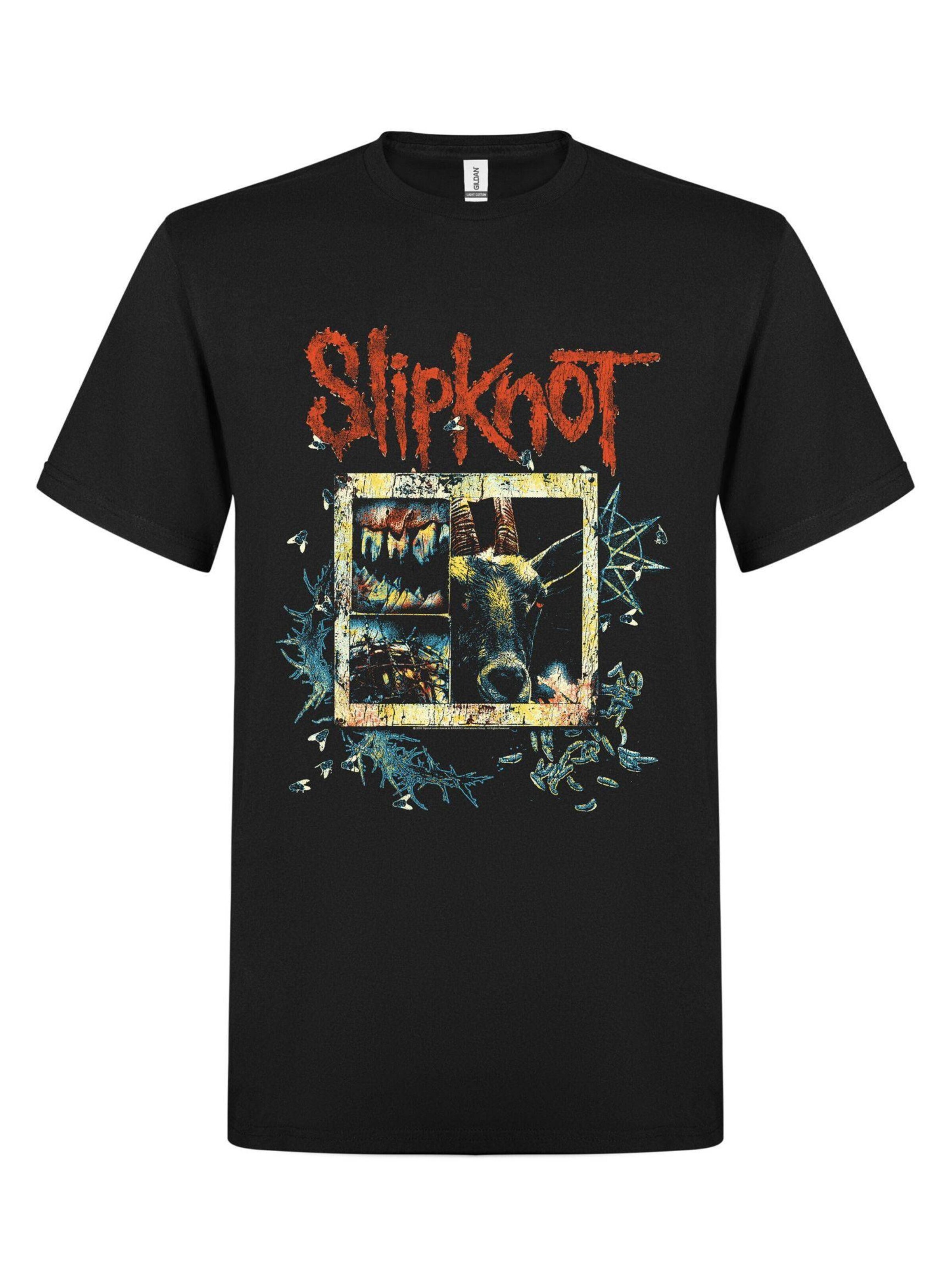 SLIPKNOT Shirt 'Slipknot Goat T-Shirt' in Black: front